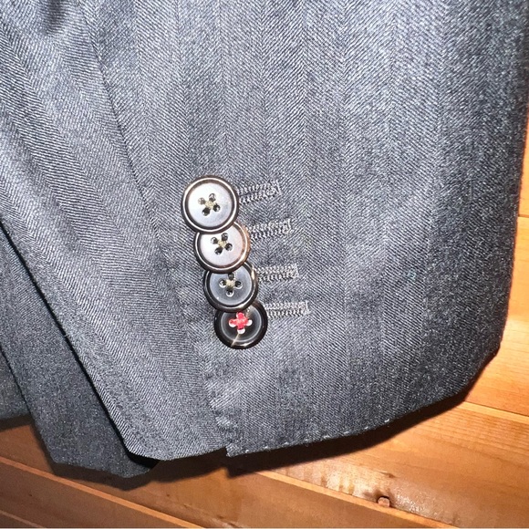 SuitSupply Sienna Charcoal tonal stripe VBC wool cashmere suit jacket 44r - Picture 9 of 11